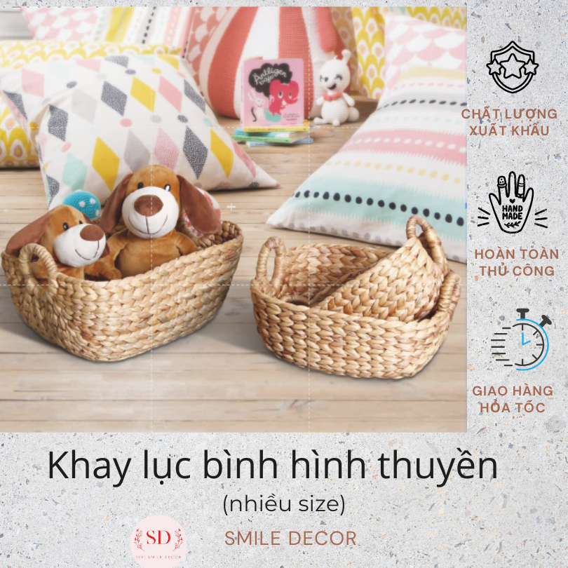 Water hyacinth basket mini size with handles