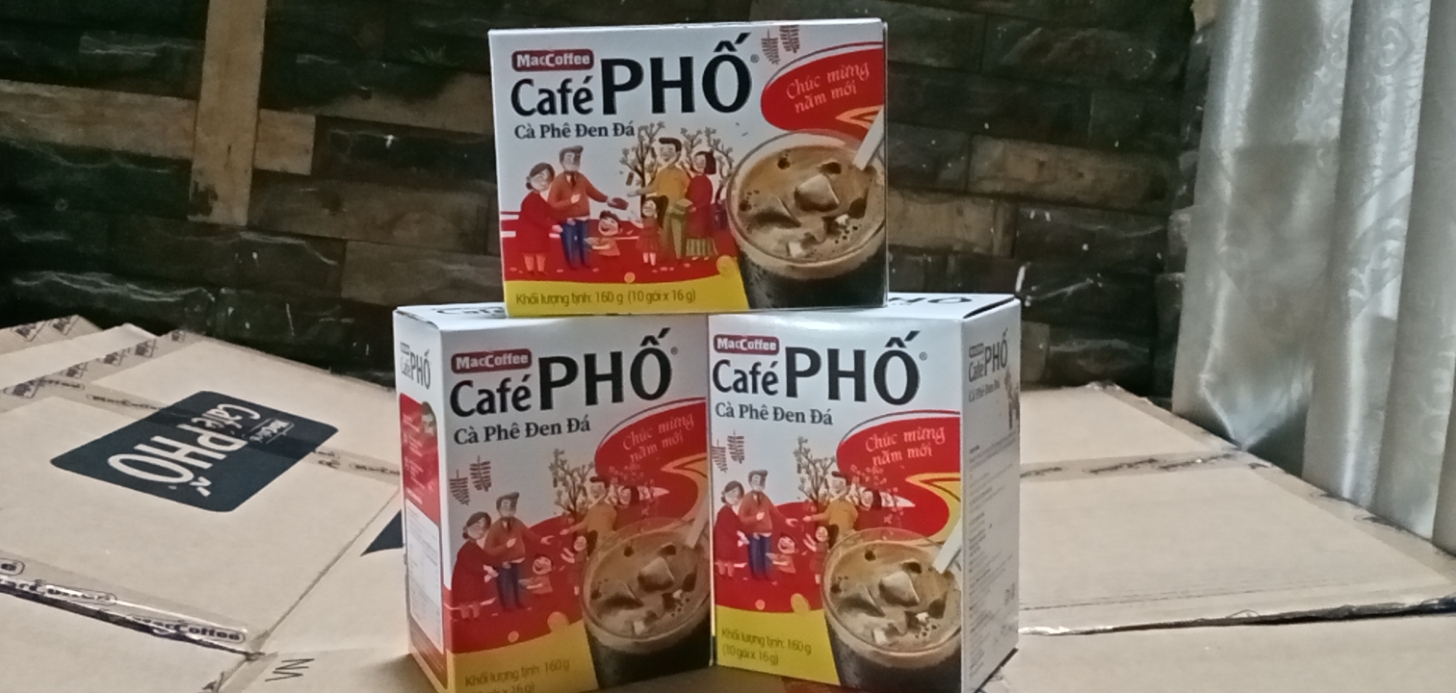 cafe phố đen đá 2in1 Maccoffee 10gói x 16g.