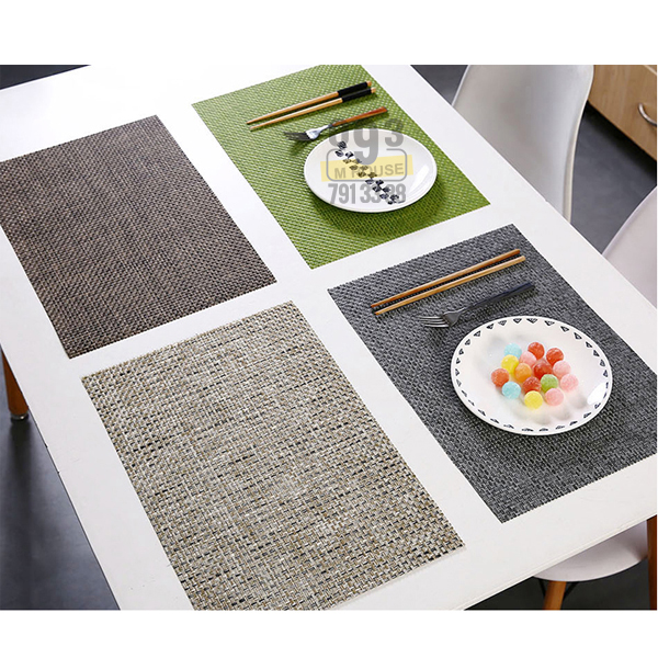Placemats PVC Waterproof Dining Pad Table Mat Heat Insulation Mat Food Mat Stripe