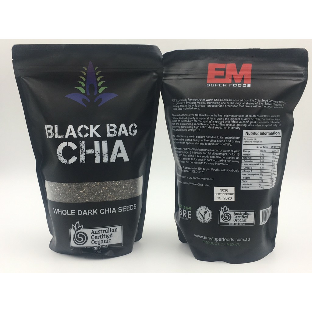 500g hạt chia túi đen