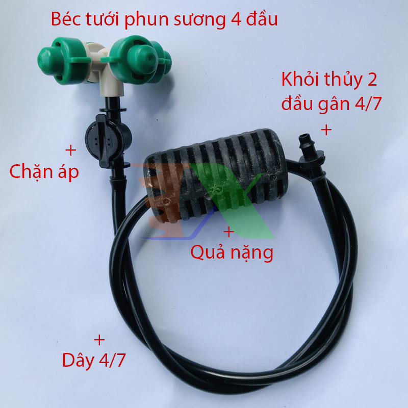 Bộ 5 tưới treo phun sương 4 đầu mt-3088c 32lit / h, tưới treo phun sương kèm phụ kiện