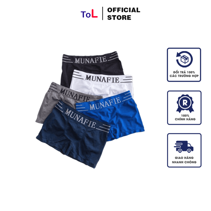 (Combo 4 quần) Quần lót nam boxer dệt kim cao cấp MUNA