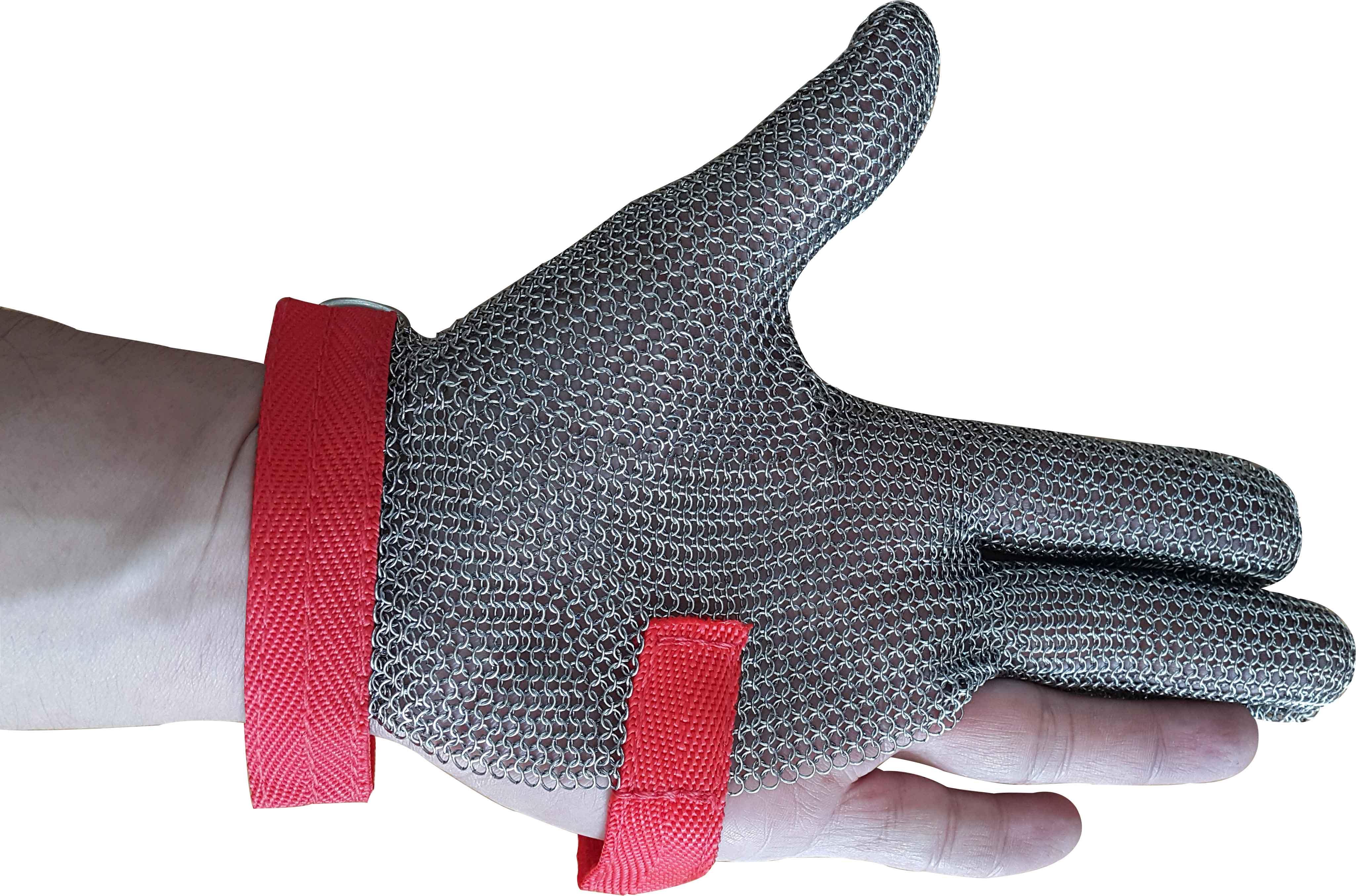 Bao tay sắt 3 ngón Găng tay chóng cắt sử dụng trong cắt may để tránh hại tay