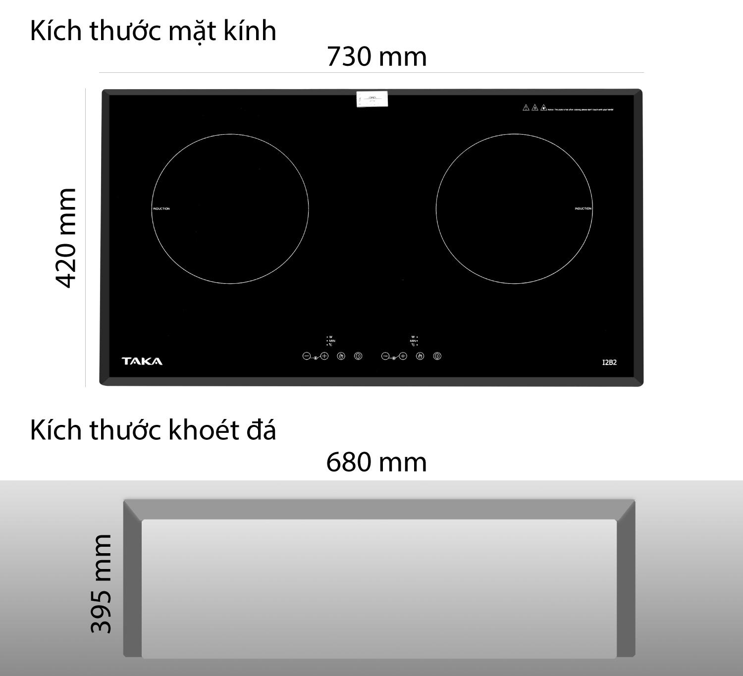 [Trả góp 0%]Bếp Từ Đôi Cao Cấp Technology Japan TAKA I2B2