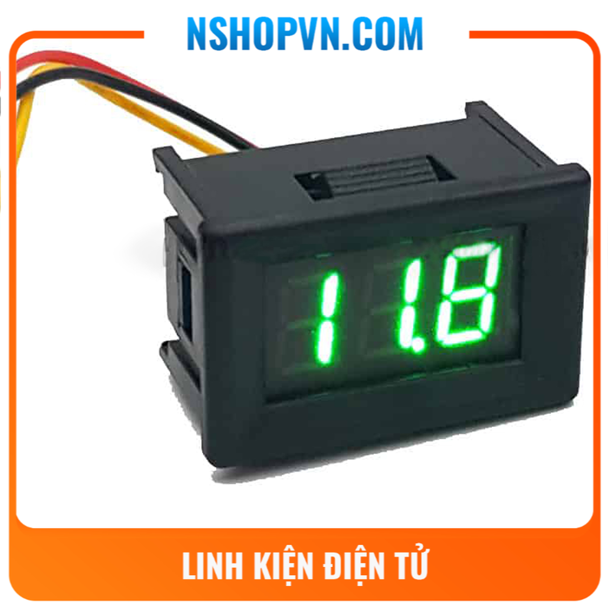 Đồng hồ đo điện áp 3 dây 100vdc xanh lá
