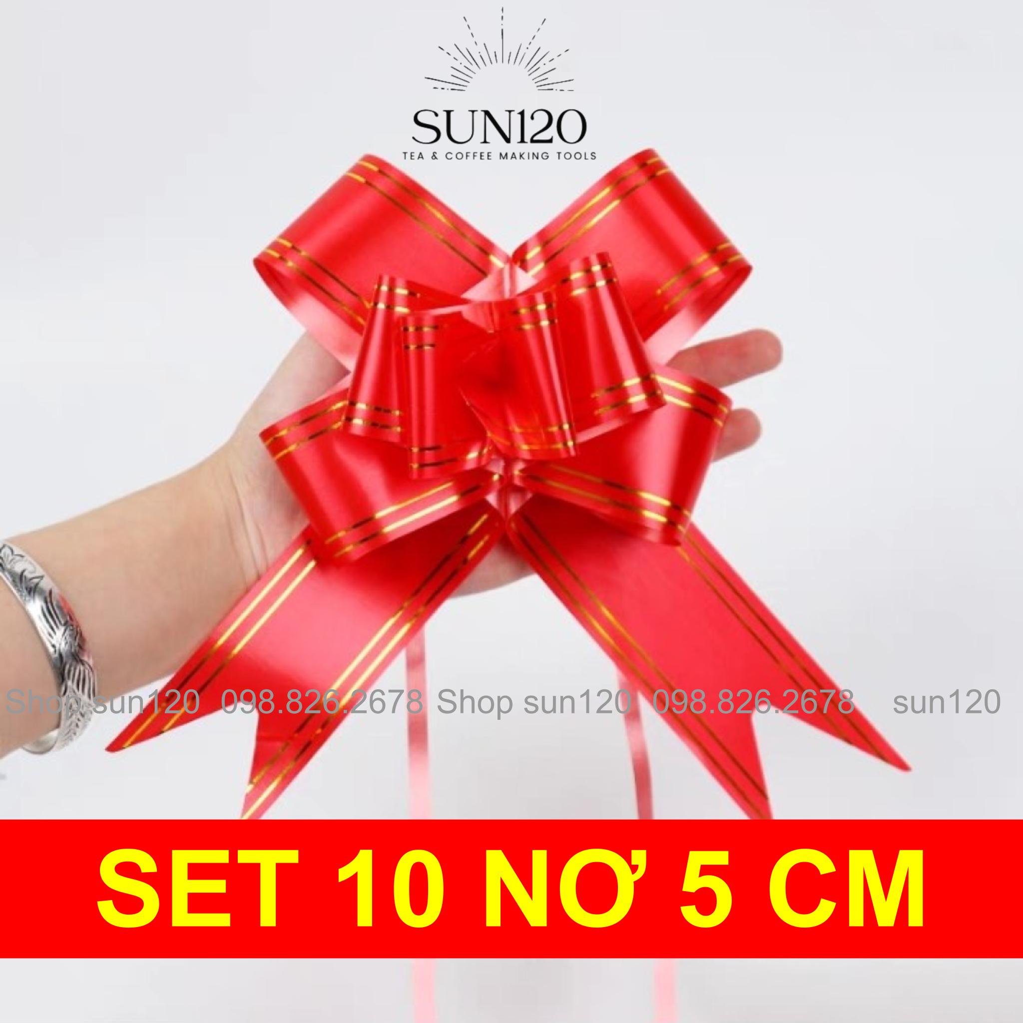 Set 10 Nơ rút gói quà trang trí dưa tết size 3 cm, 5 cm giá sỉ rẻ màu đỏ