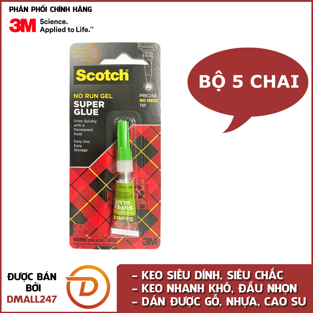 Keo dán giày, gỗ, nhựa đa năng siêu dính 3M Scotch AD113 mau khô, trong suốt, tạo tính thẩm mỹ cao
