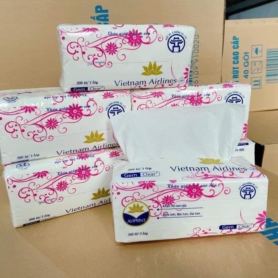 Khăn Giấy Lụa Cao Cấp VN Airlines 1 gói 300 tờ/3 lớp