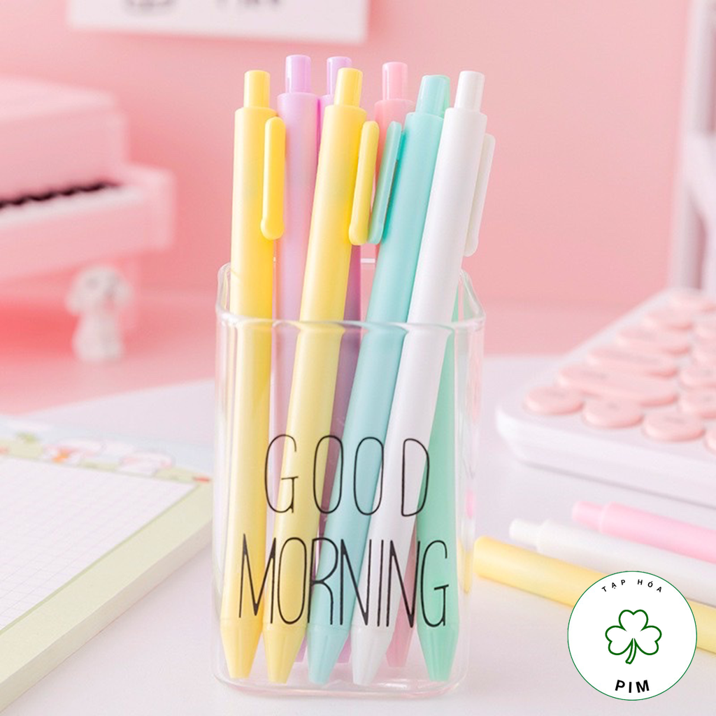 Bút bi bấm nhiều màu macaron dễ thương 0.5mm