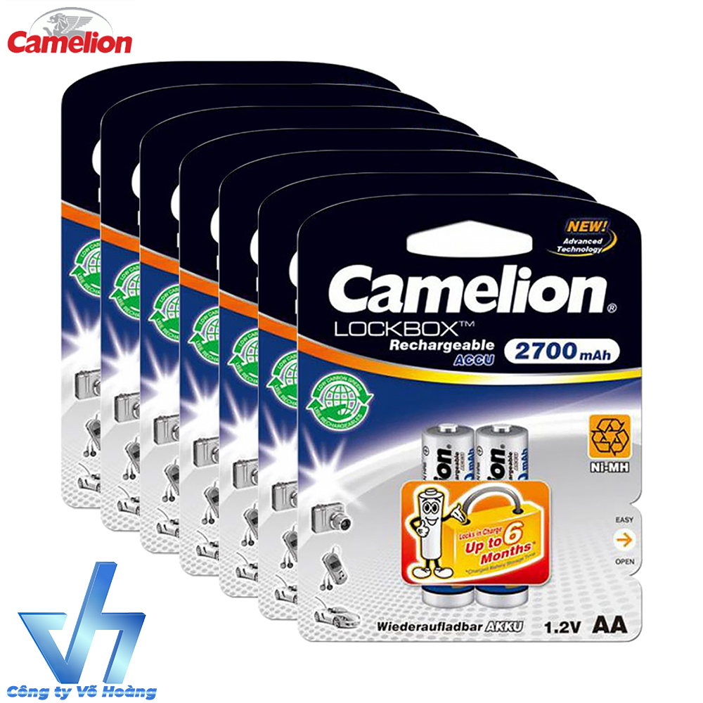 Bộ 14 pin sạc AA Camelion AlwaysReady 2700mAh (Trắng)