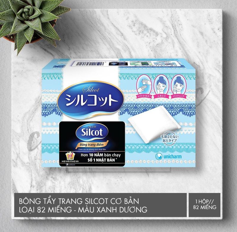 Bông Tẩy Trang Silcot Cơ Bản 82 Miếng Chống Xơ Siêu Mềm Mịn Silcot Velvety Touch Cotton