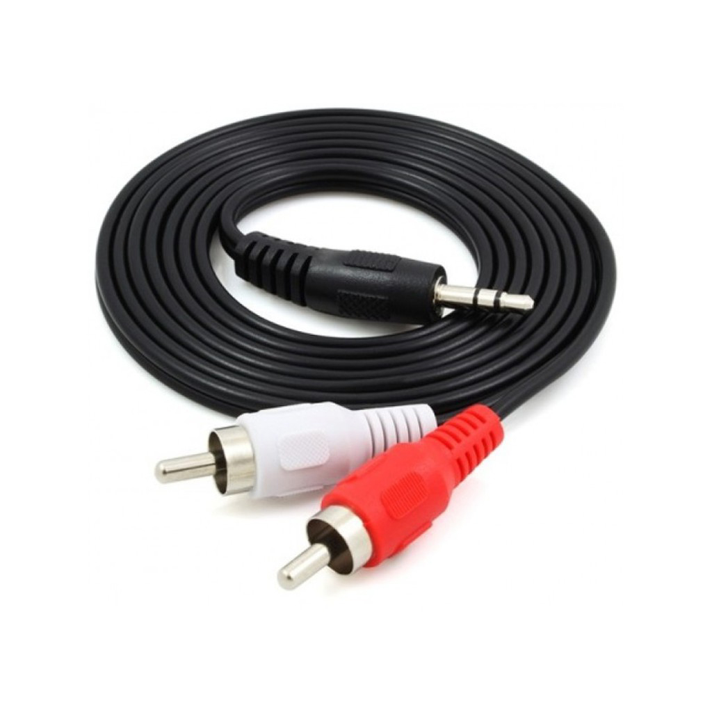 Dây loa 1 đầu 3.5 ra 2 AV dài 1.5m (Đen)