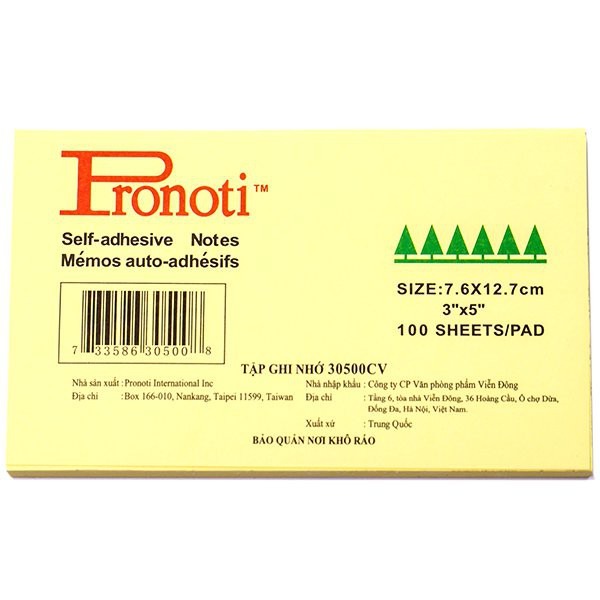 Giấy Note ghi chú vàng Pronoti