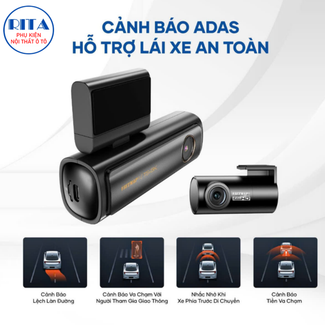 Camera Hành Trình Vietmap TS-5K - Kèm Thẻ Nhớ 64Gb - Tặng Vietmap Live Pro - Hàng Chính Hãng