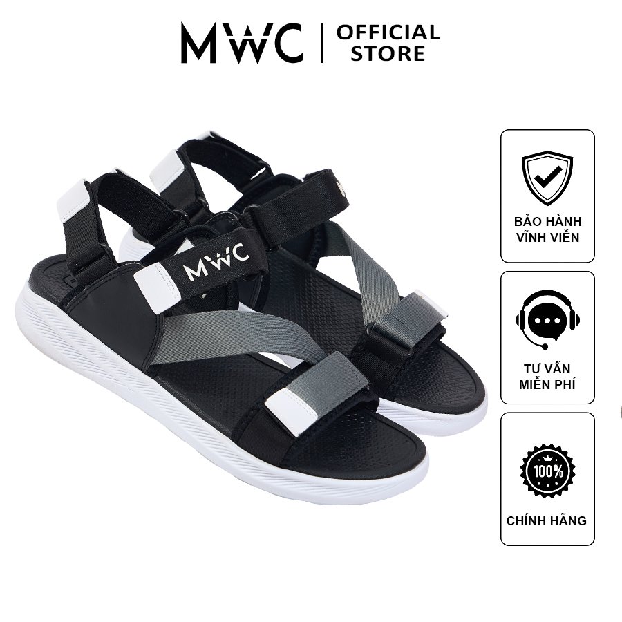 Giày sandal nam mwc 7081 - giày sandal quai dù dán phối da êm bền thoải mái