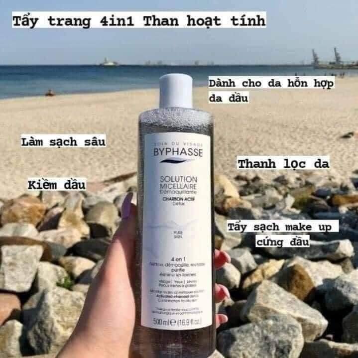 Nước tẩy trang byphasse 500ml làm sạch da,không cồn