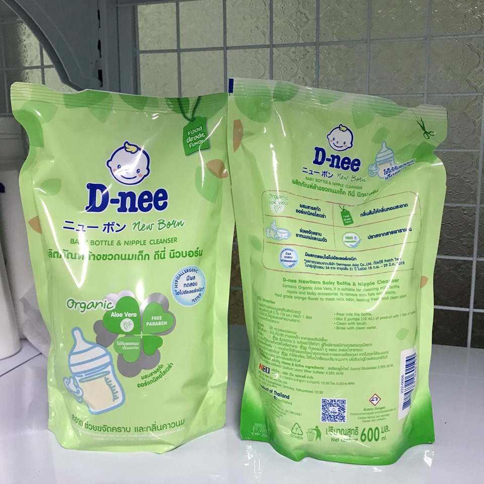 [HCM][Mẫu mới] Nước rửa bình sữa Dnee Organic túi 600ml