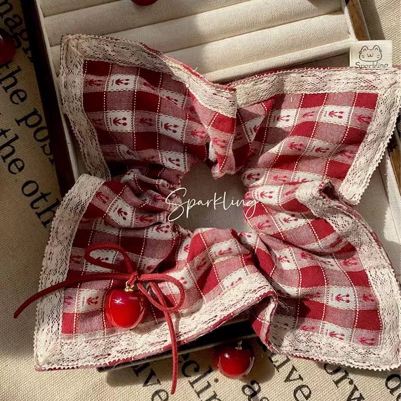 Scrunchies cột tóc dây buộc tóc vuông kiểu mới thiết kế cao cấp TÍM STORE