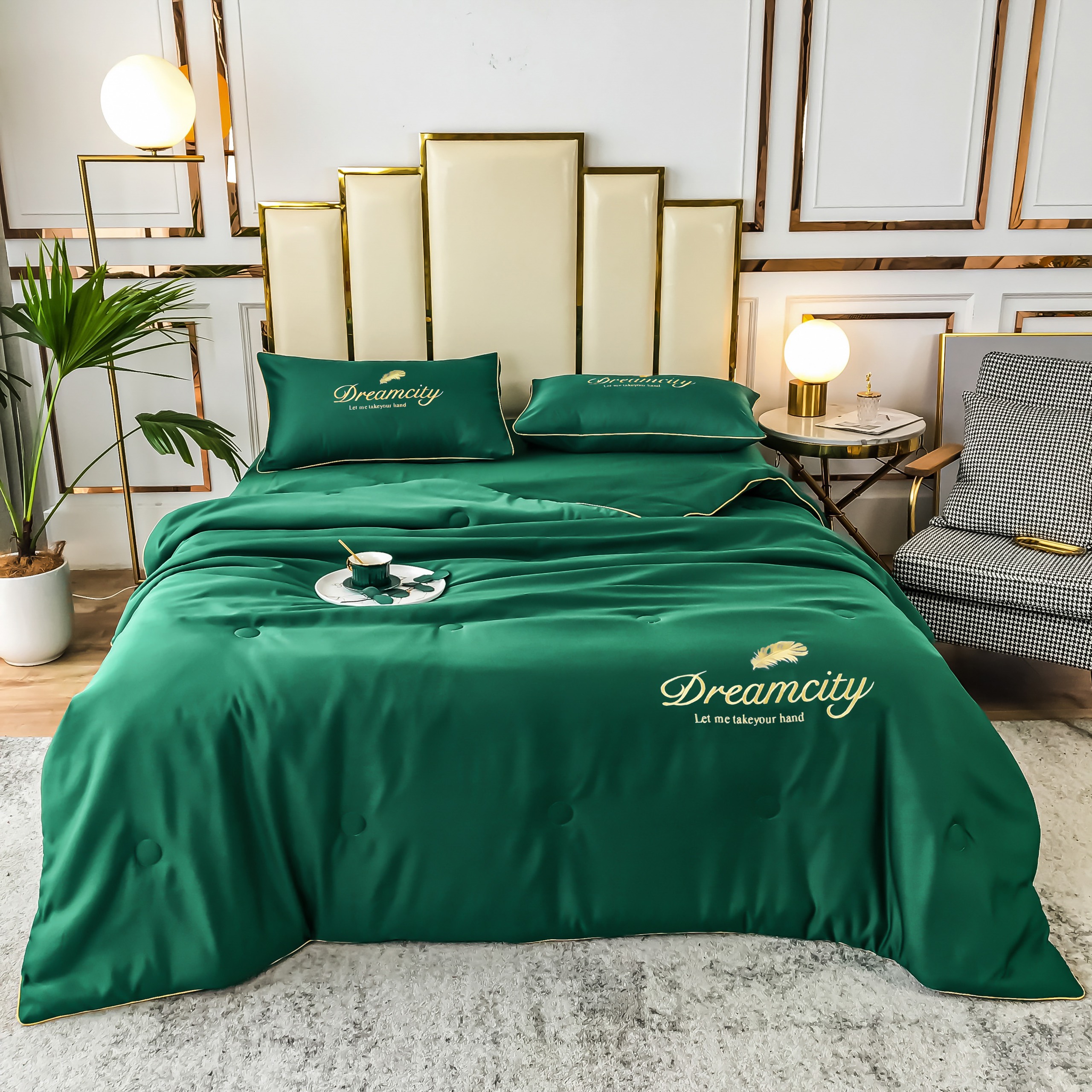 Set 4 món chăn ga gối lụa mịn mát nhiều kích cỡ giường