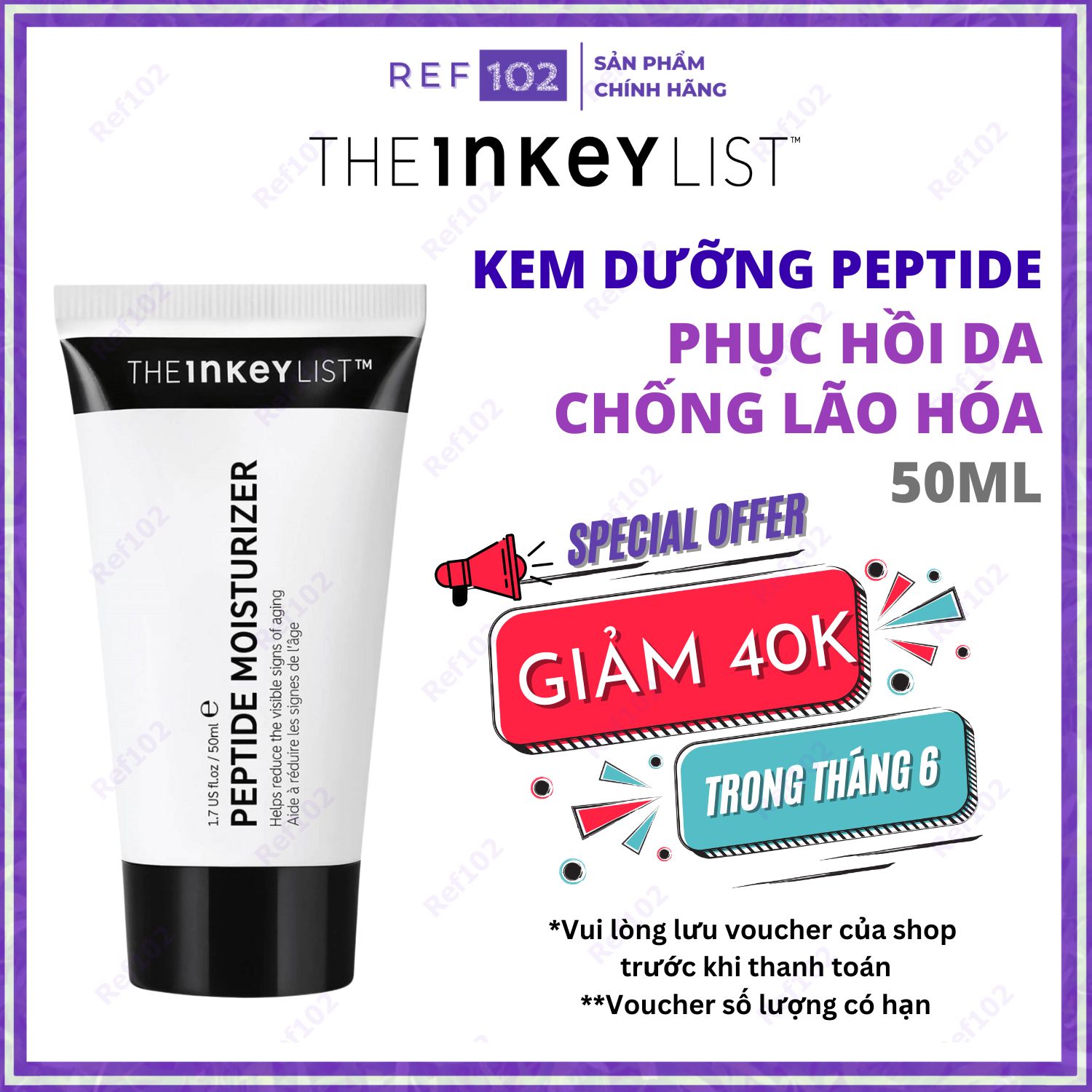 Kem dưỡng ẩm The INKEY List Peptide Moisturizer Ref102