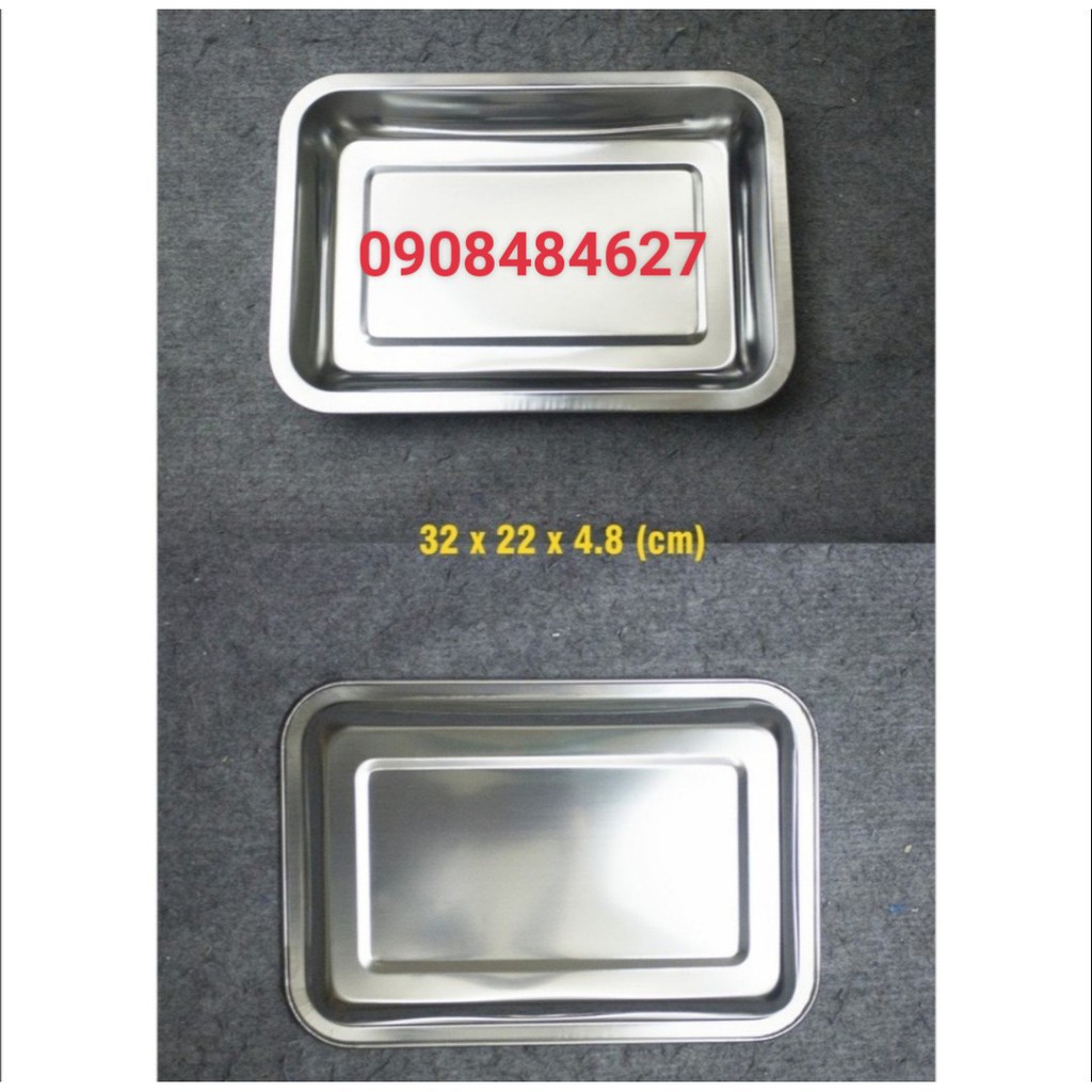Khay Sâu Inox Dùng Bưng Bê / Đựng Thức Ăn