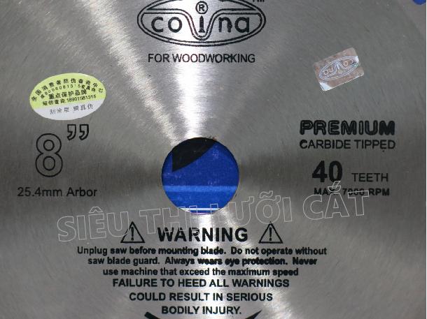 [HCM]LƯỠI CẮT GỖ COVINA 200mm x 40 răng