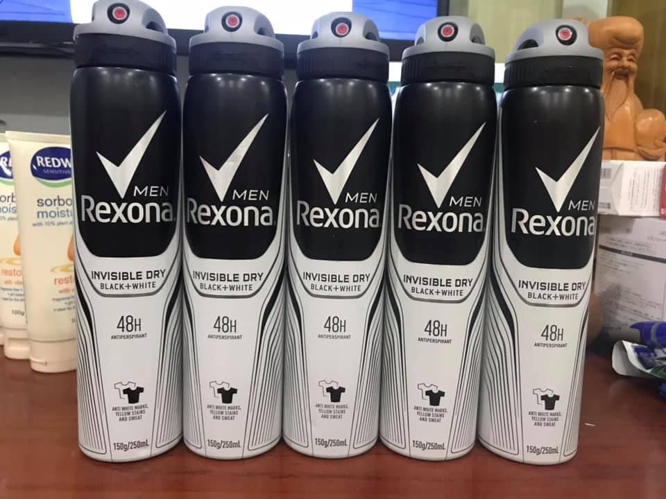 XỊT KHỬ MÙI REXONA MEN INVISIBLE DRY BLACK + TRẮNG