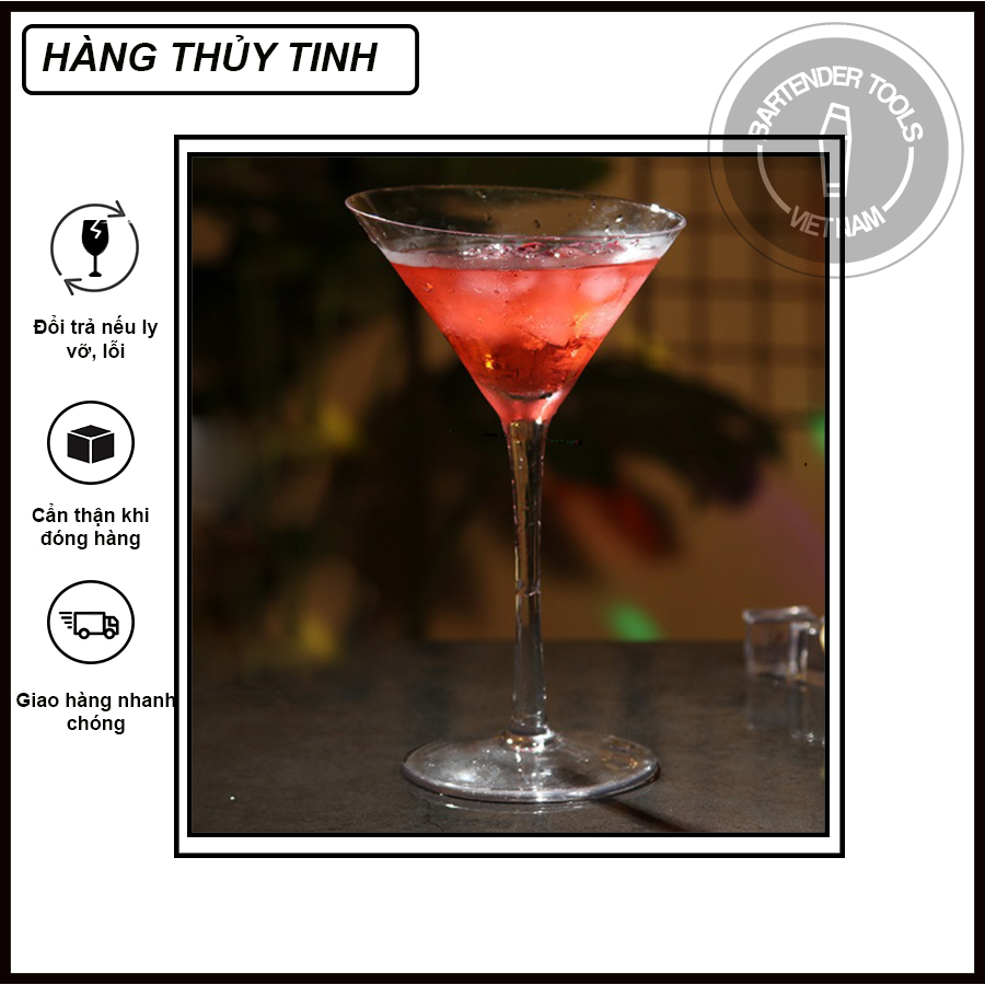 Martini glass cocktail- Ly cocktail miệng chéo | Dụng cụ bartender