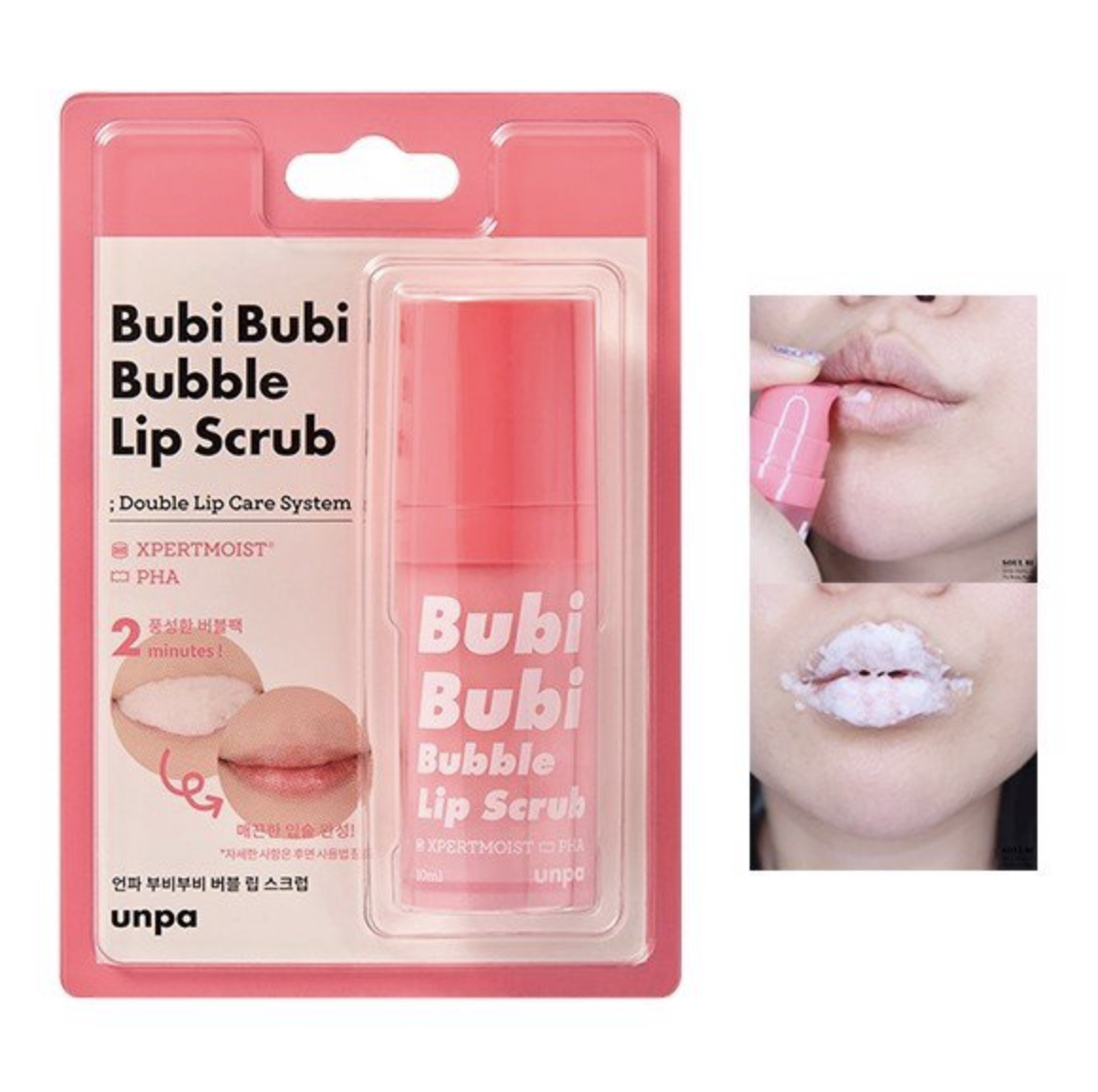 Tẩy Da Chết Sủi Bọt Thải Độc Môi Unpa Bubi Bubi Bubble Lip Scrub 10ml _ Unpa Chính Hãng