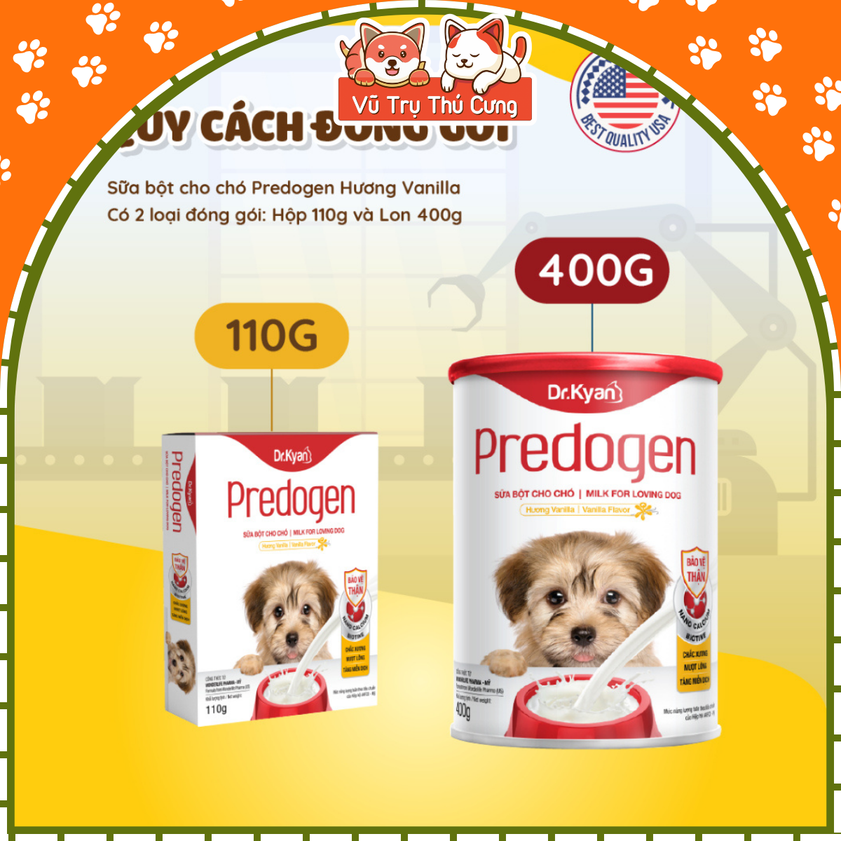 Sữa Bột Dinh Dưỡng Predogen Dr.Kyan Cho Chó Mèo lon 400g