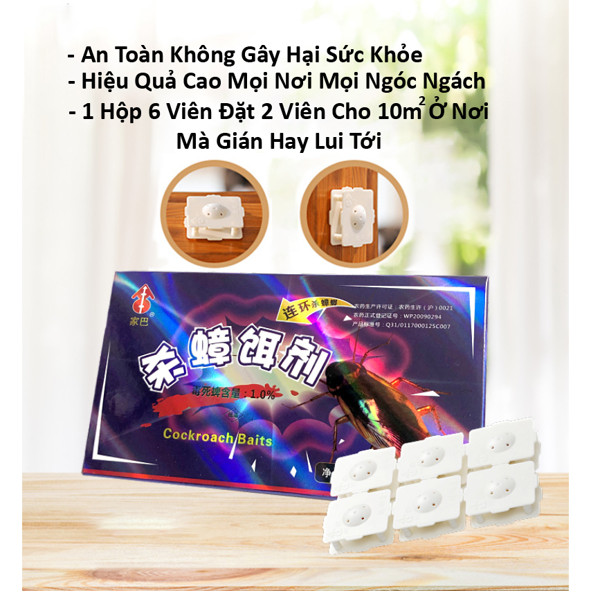 Ultra-high effective cockroach repellent Bar 6 PCs (easy-to-use Cockroach trap biological Food Insect Killer)
