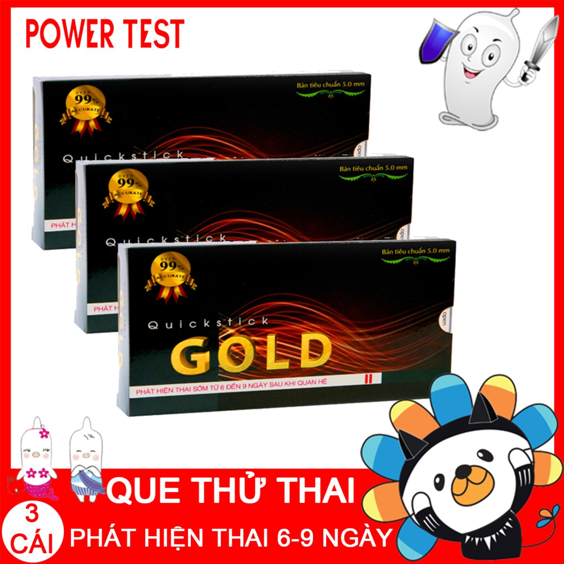 Combo 3 que thử thai Powertest - Bộ 3 que thử thai sớm Quickstick GOLD