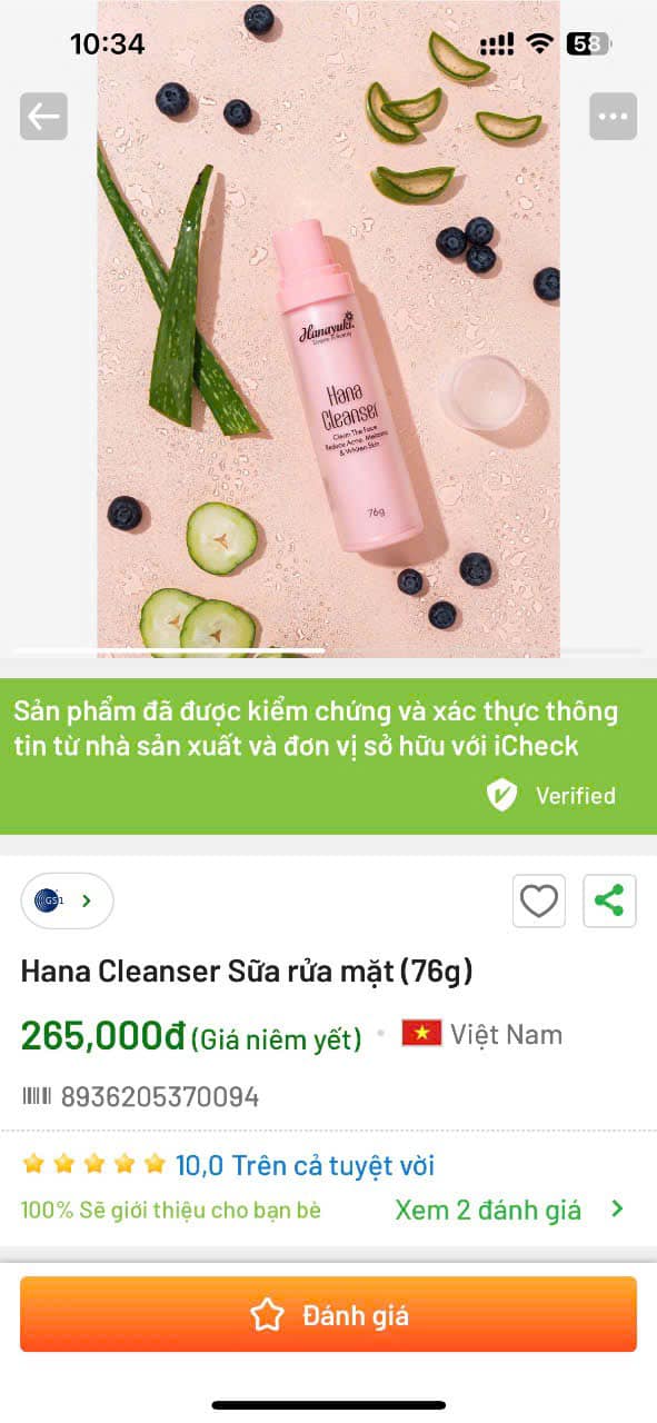 [Chính hãng-Date 2027] SỮA RỬA MẶT KHÔNG BỌT MINI HANAYUKI 76g - HANA CLEANSER MINI