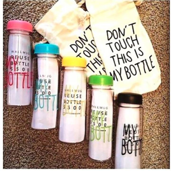 [HCM]Bình thủy tinh nắp màu MY BOTTLE 450ml