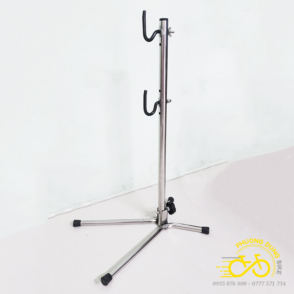 Chân chống xe đạp dựng bên 2 móc INOX