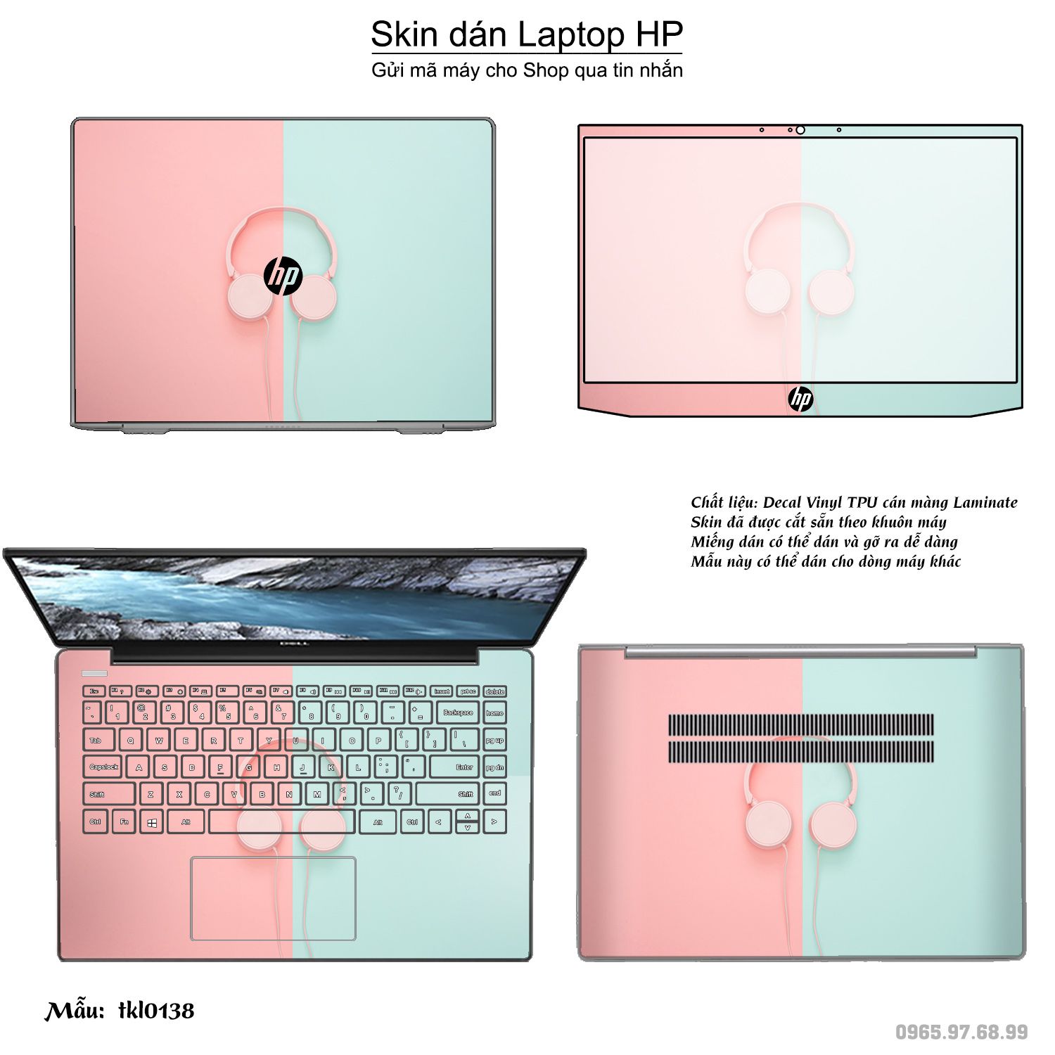 Decal Skin dán Laptop HP mẫu thiết kế (inbox mã máy cho shop)
