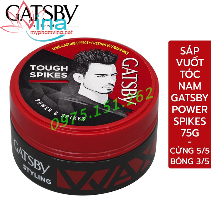 Wax Tạo Kiểu Tóc Gatsby Power & Spikes - Đỏ 75gr