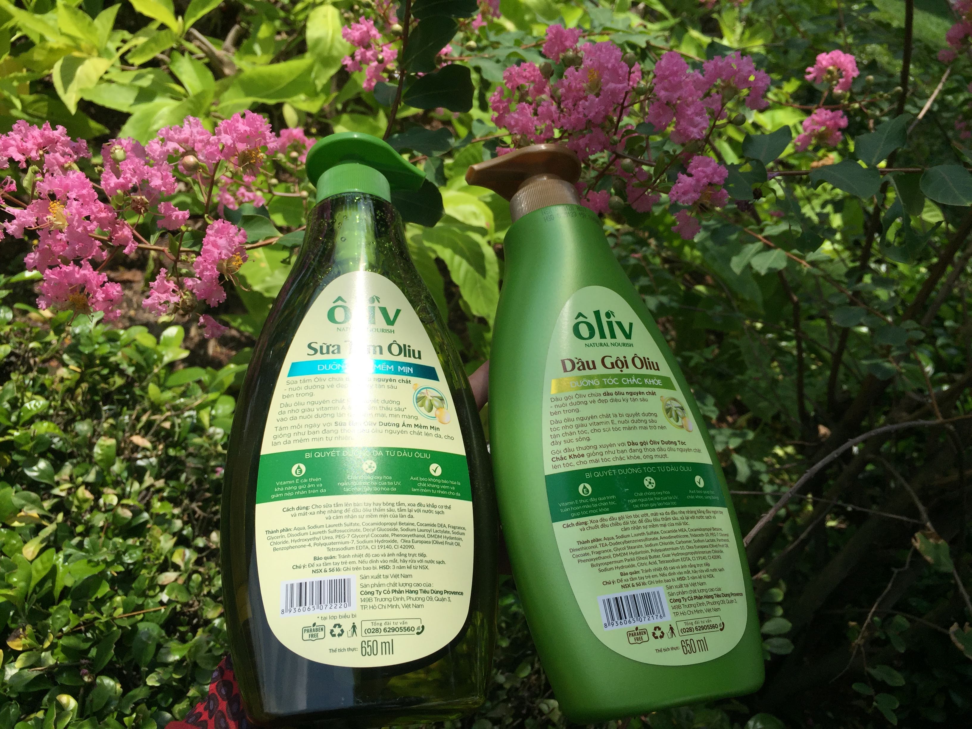 Combo dầu gội + sữa tắm tinh chất OLIVE 650 ml