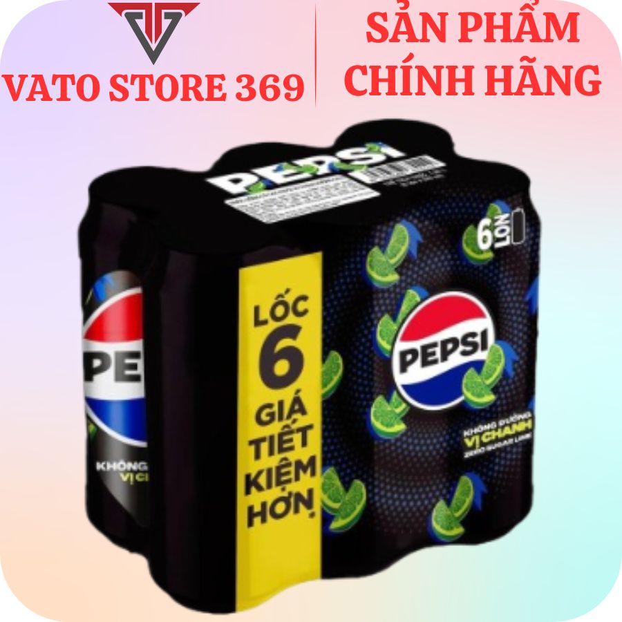 Nước ngọt có ga PEPSI không calo vị chanh lon 320ml
