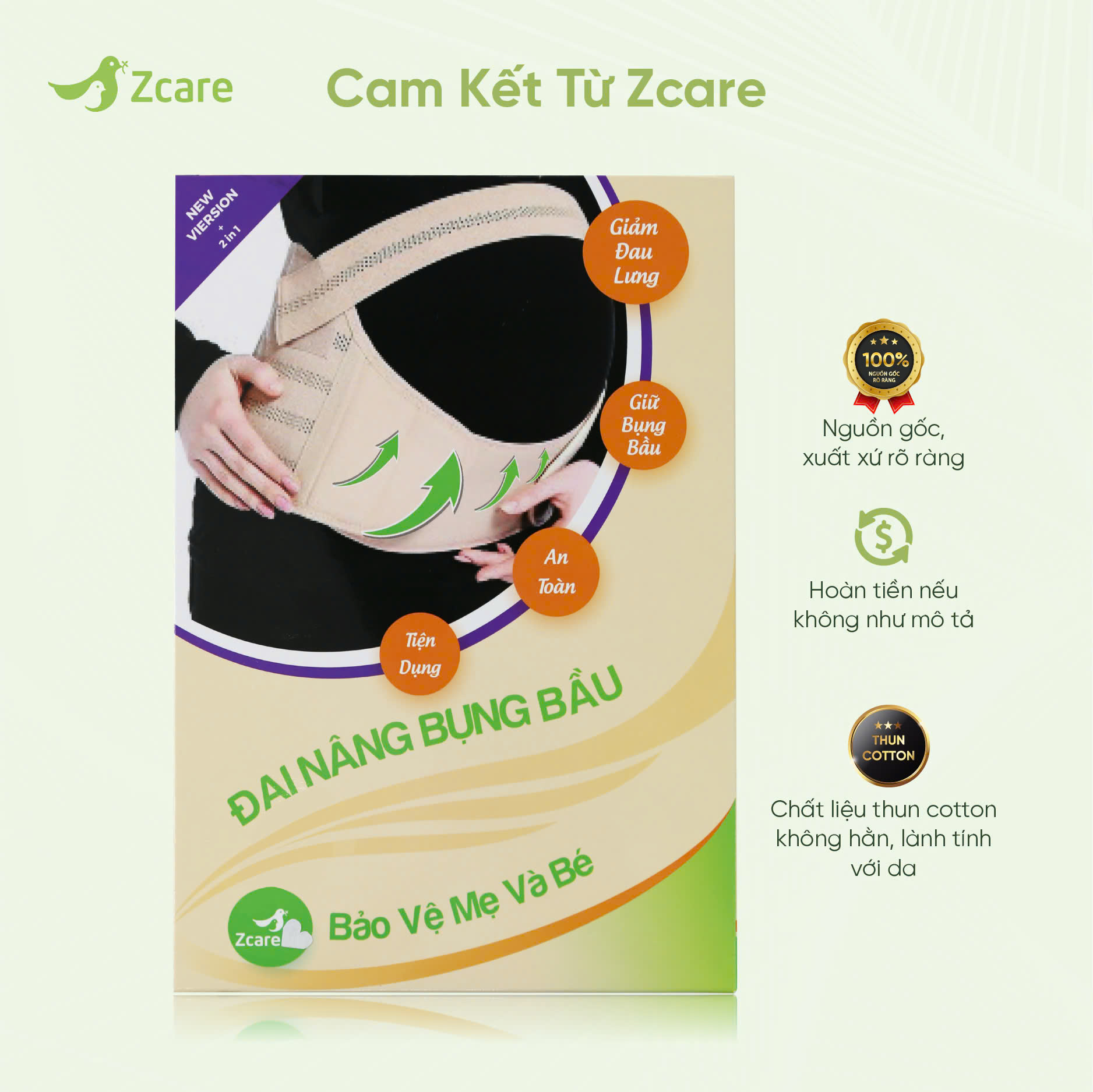 Đai nâng đỡ bụng bầu CHÍNH HÃNG ZCARE