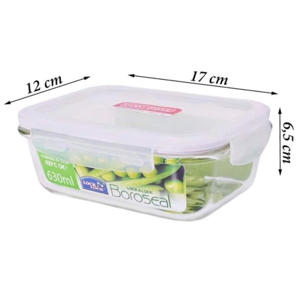 Hộp thuỷ tinh Lock & Lock 630ml chữ nhật