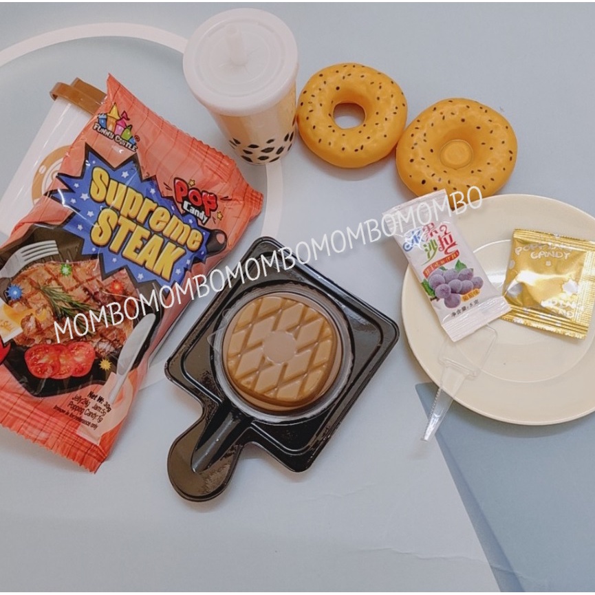 Thạch chảo nướng bò bít tết xèo xèo kèm kẹo nổ và siro nho