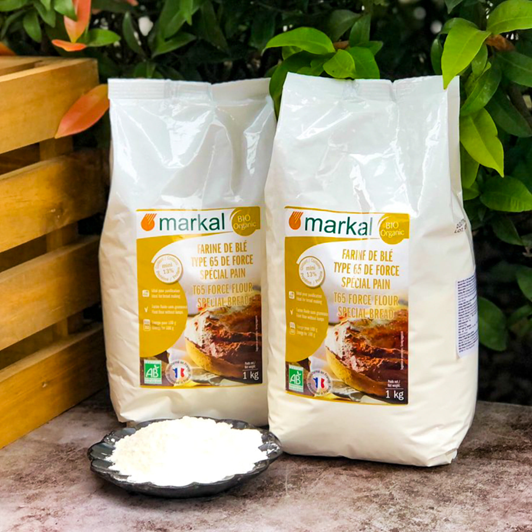 Bột mì hữu cơ T65 Markal 1kg (Protein  13%)