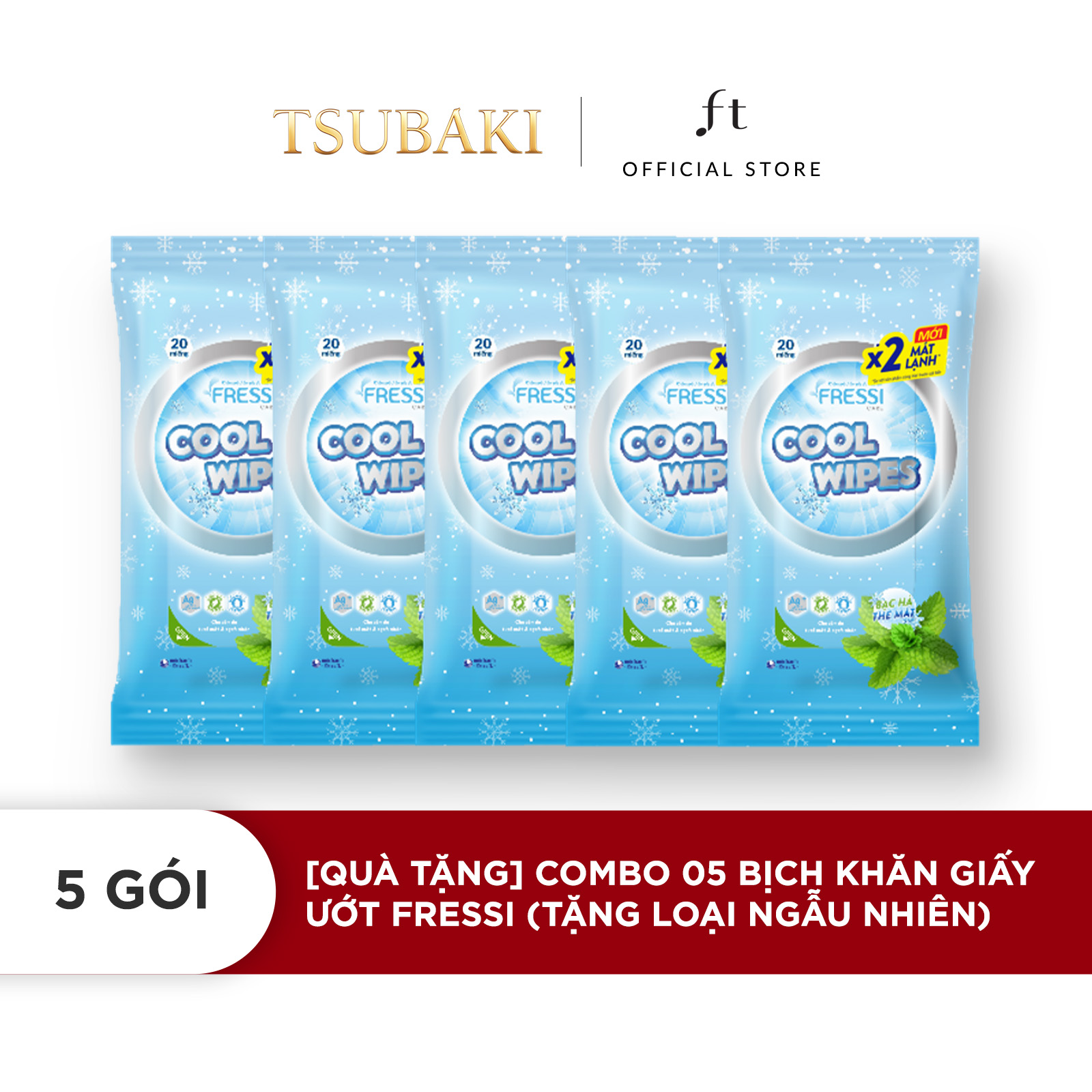 [GIFT] Combo 5 bịch khăn giấy ướt fressi (giao ngẫu nhiên)