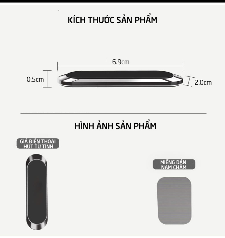 Giá Để Điện Thoại Từ Tính, Giá Đỡ Điện Thoại Từ Tính Mini Trong Xe Hơi Cho iPhone Huawei Oppo Vivo Samsung Xiaomi GDT11 |Dũng| |Dũng 5|