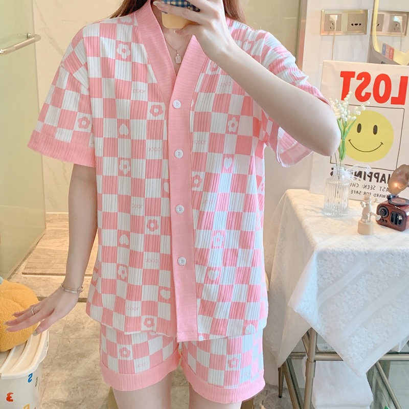 Đồ Bộ Đùi Cộc Tay Vải Gân Thun Siêu Dễ Thương
