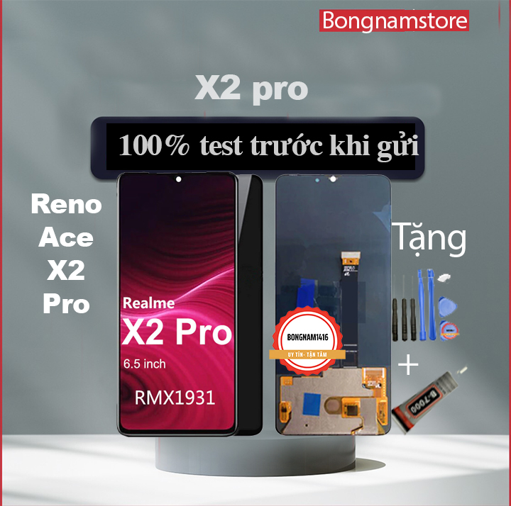 Màn hình thay thế cho realme x2 pro tặng kèm bộ sửa và keo dán b7000.