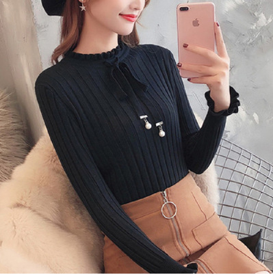 ÁO LEN CỔ VIỀN NƠ XINH XẮN