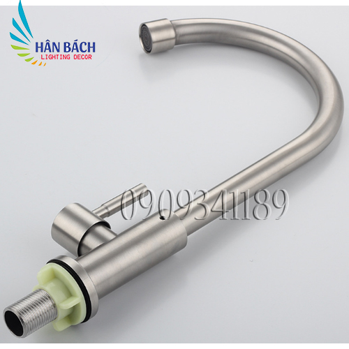 Vòi rửa chén lạnh inox SUS 304 ống lò xo hai chế độ nước