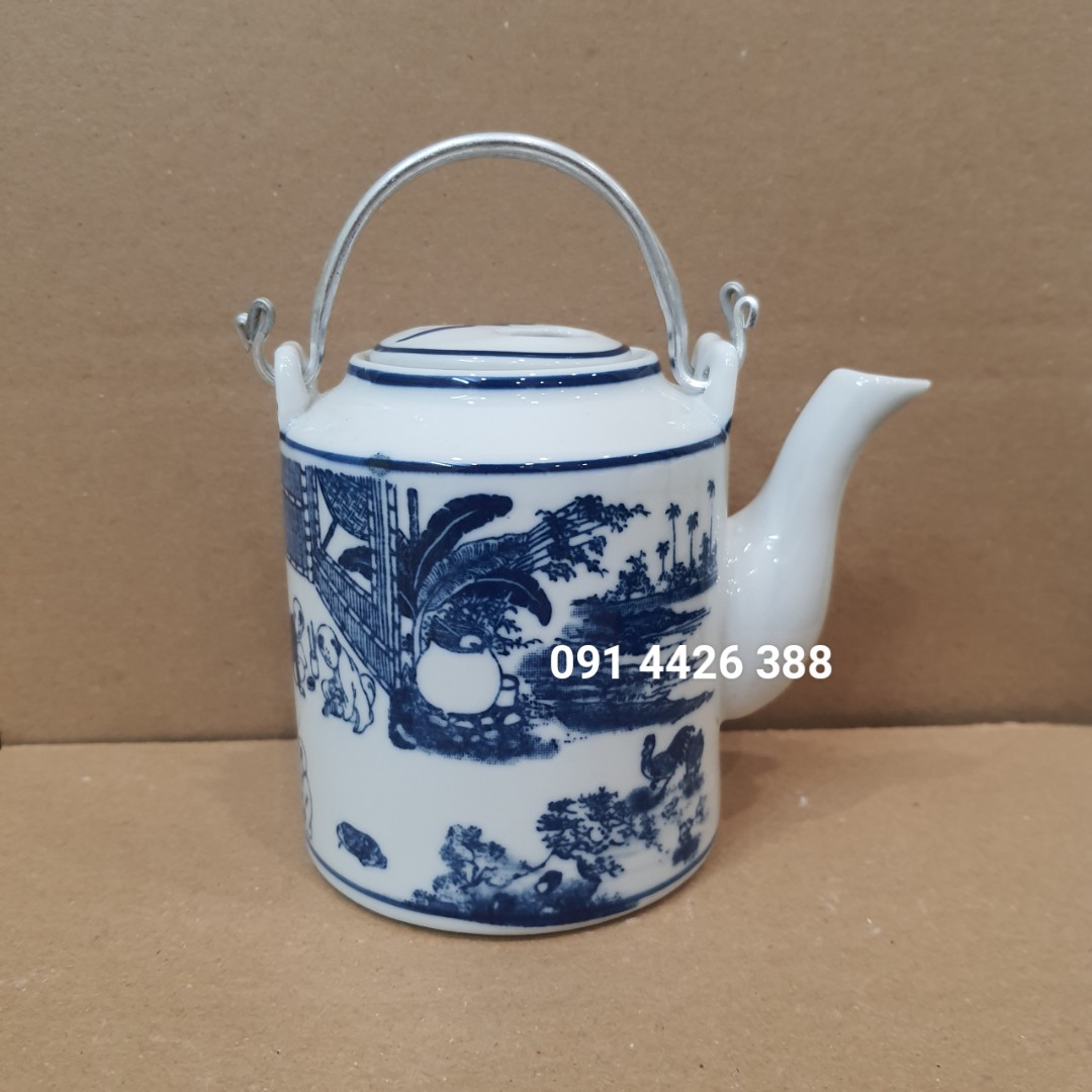 Ấm sứ pha trà - Ấm Tích pha trà Bát Tràng 1.5 Lít - 0.5 Lít